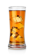 Image showing Beer with ice cubes