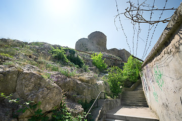 Image showing Ancient fortress in mountains