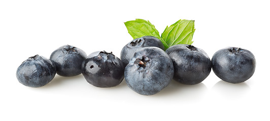 Image showing Blueberry with green leaves