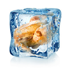 Image showing Roasted chicken in ice cube