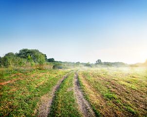 Image showing Fog over the road