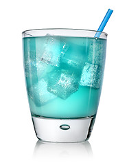 Image showing Blue cocktail in a glass isolated