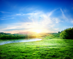 Image showing Landscape with the lake