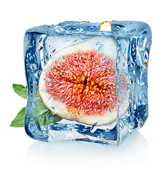 Image showing Figs in ice cube