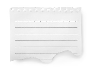 Image showing Sheet of lined paper isolated