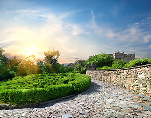 Image showing Garden near the castle