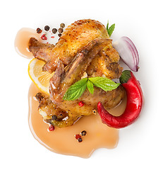 Image showing Chicken wings with vegetables