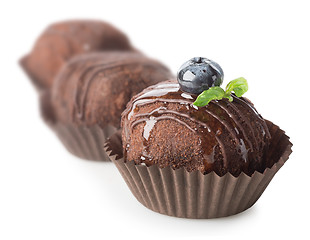 Image showing Three chocolate cakes