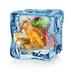 Image showing Chicken wings in ice cube