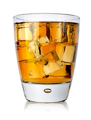 Image showing Brandy glass with brandy and ice