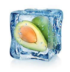 Image showing Mango in ice cube