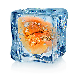 Image showing Pumpkin in ice cube