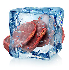 Image showing Basturma in ice cube