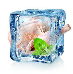 Image showing Chicken in ice cube