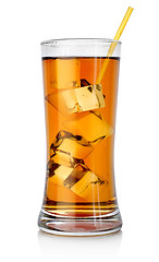 Image showing Amber cocktail in a glass isolated