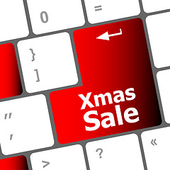 Image showing Computer keyboard with holiday key - xmas sale