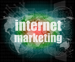 Image showing internet marketing - digital touch screen interface