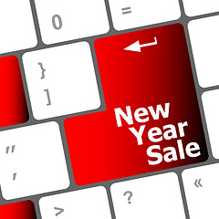 Image showing Computer keyboard with holiday key - new year sale