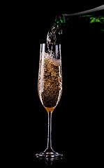 Image showing Golden champagne in glass