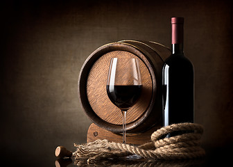 Image showing Barrel of wine