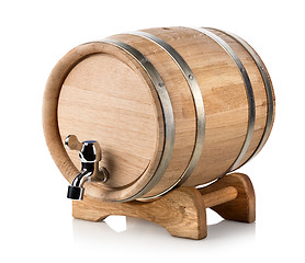 Image showing Wooden wine barrel