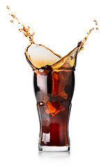 Image showing Splash of cola in a glass