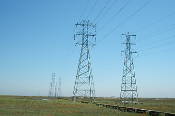 Image showing Power transmission towers