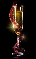 Image showing Champagne on black