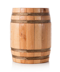 Image showing Wooden barrel isolated