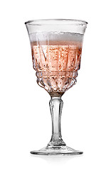 Image showing Goblet of pink champagne