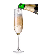 Image showing Champagne pouring in a glass