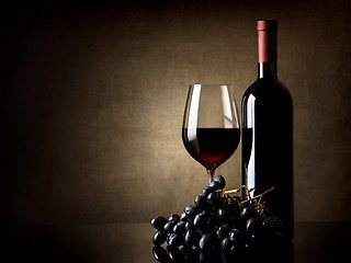 Image showing Wine and grape