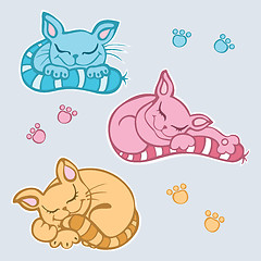 Image showing Sleeping cats.