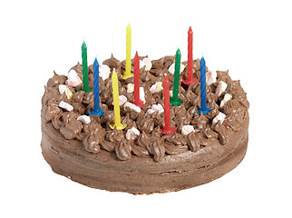 Image showing Chocolate cake isolated on white