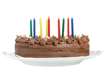 Image showing Chocolate cake isolated on white