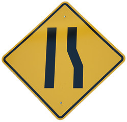 Image showing Lane Ends graphic