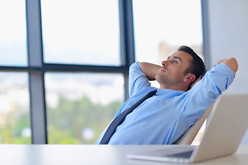 Image showing happy young business man at office