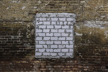 Image showing Broken window at wall
