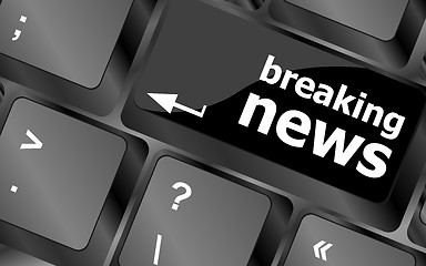 Image showing breaking news button on computer keyboard pc key