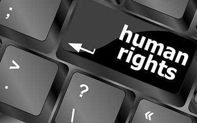 Image showing arrow button with human rights word