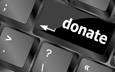 Image showing donate button on computer keyboard pc key