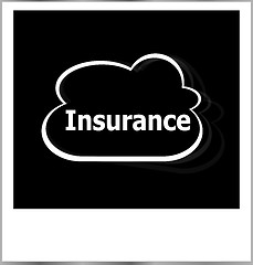 Image showing photo frame with insurance word, internet concept