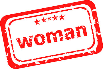 Image showing woman rubber stamp over a white background