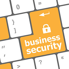 Image showing business security key on the keyboard of laptop computer