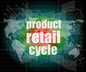 Image showing product retail cycle - digital touch screen interface