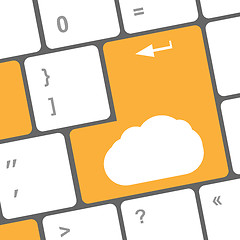 Image showing Cloud computing concept on computer keyboard