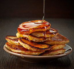 Image showing pancakes with maple syrup 