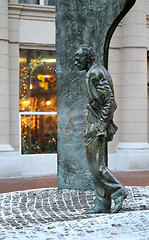 Image showing monument Bulat Okudzhava on Arbat Street in Moscow