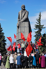 Image showing PETROZAVODSK, RUSSIA ? MAY 1: members of the Communist Party ral