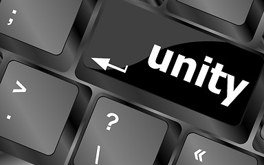 Image showing unity word on computer keyboard pc key